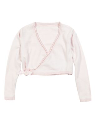 Girls&#39; Cotton Rich Ballet Wrap Cardigan